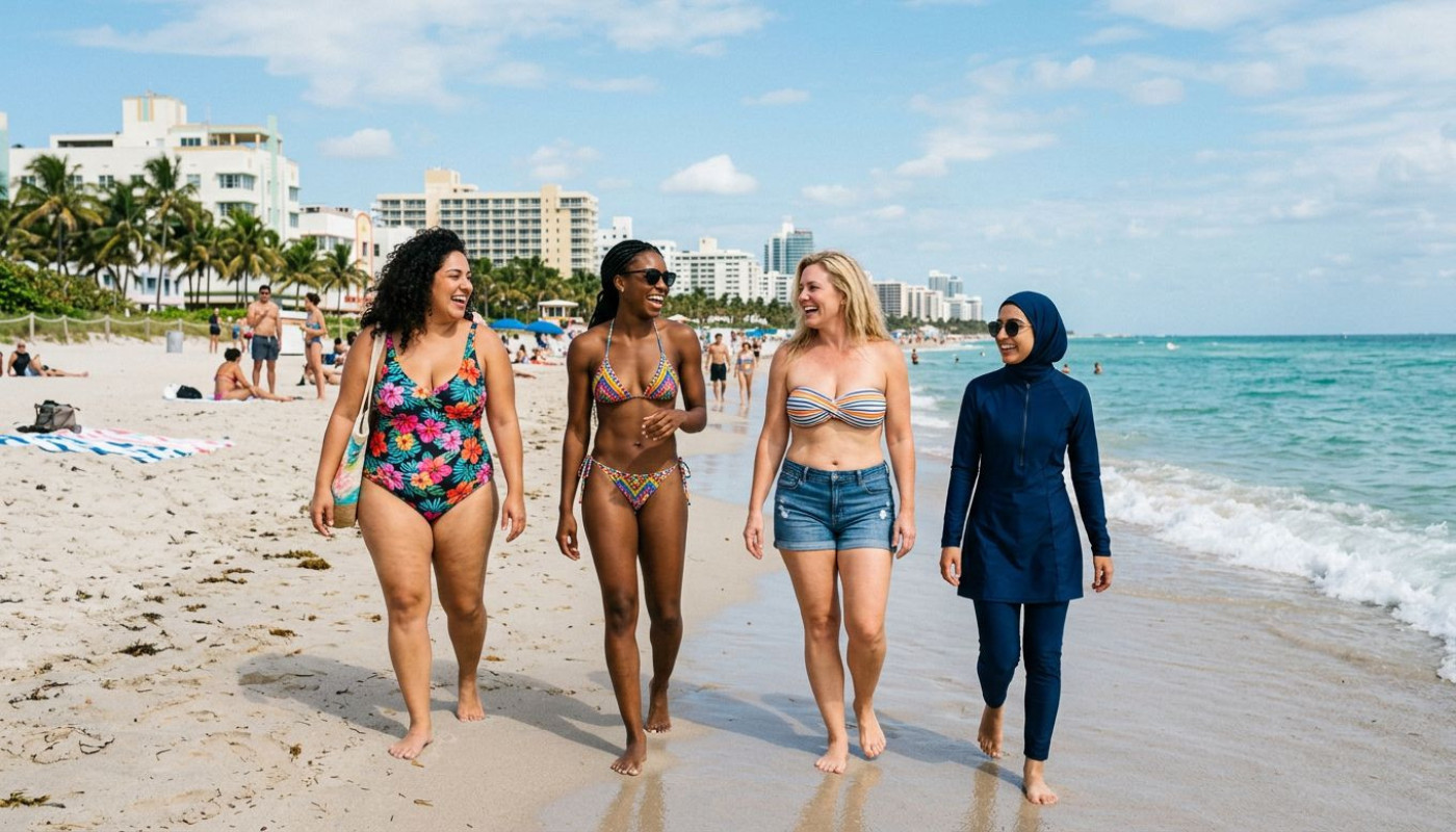 À travers Miami : guide maillot de bain et diversité corporelle sur le front de mer